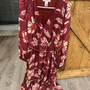 Red Floral Maxi Dress